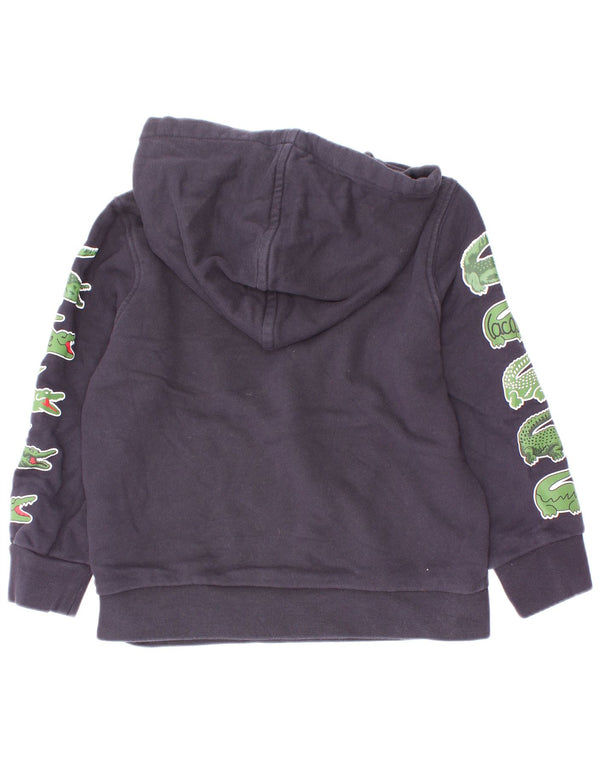 Lacoste Boys Graphic Hoodie Džemper 5-6 godina tamnoplavi pamuk
