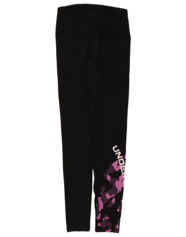Under Armour Ženske Cold Gear Graphic Leggings UK 4 XS Crne Kamuflažne