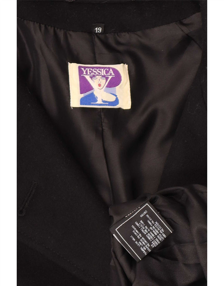 Yessica ženski kaput s dvostrukim kopčanjem UK 20 2XL crna vuna