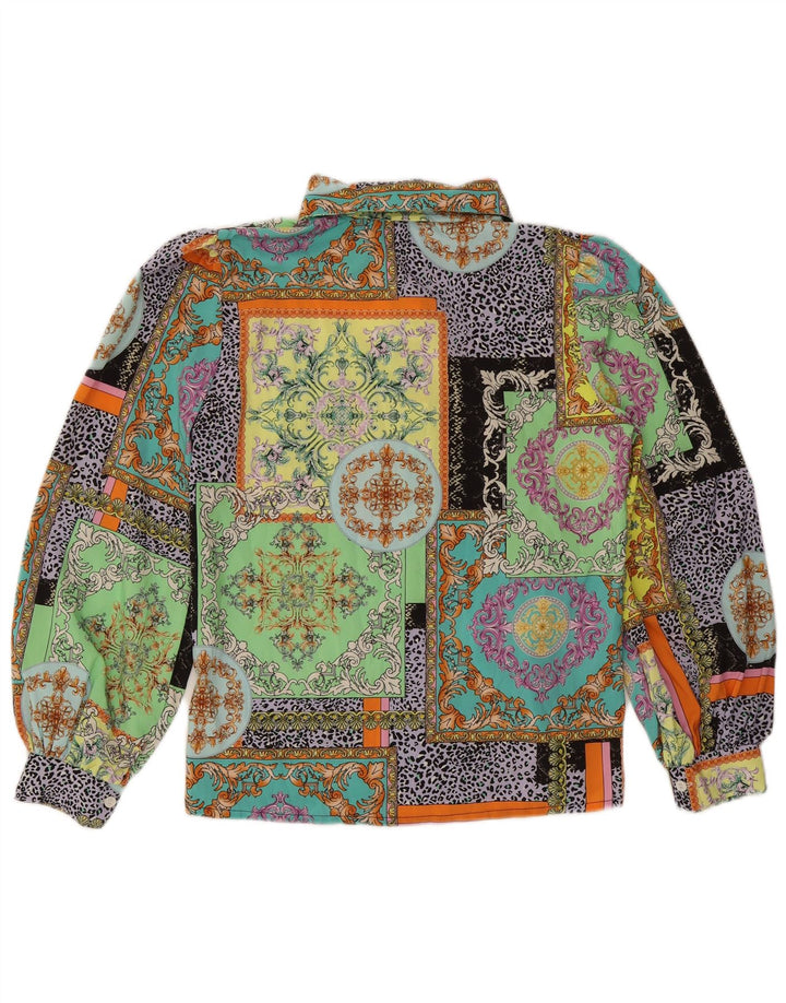 Vintage ženska košulja bluza UK 14 srednje raznobojni pačvork pamuk