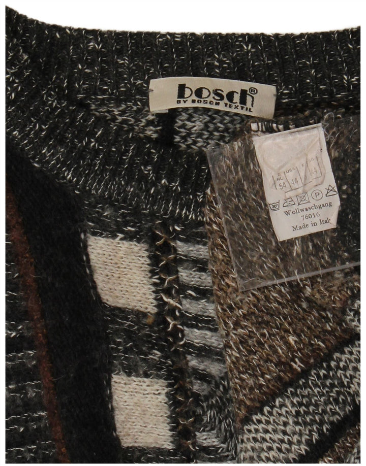 VINTAGE muški džemper s okruglim izrezom UK 44 XL na višebojne pruge