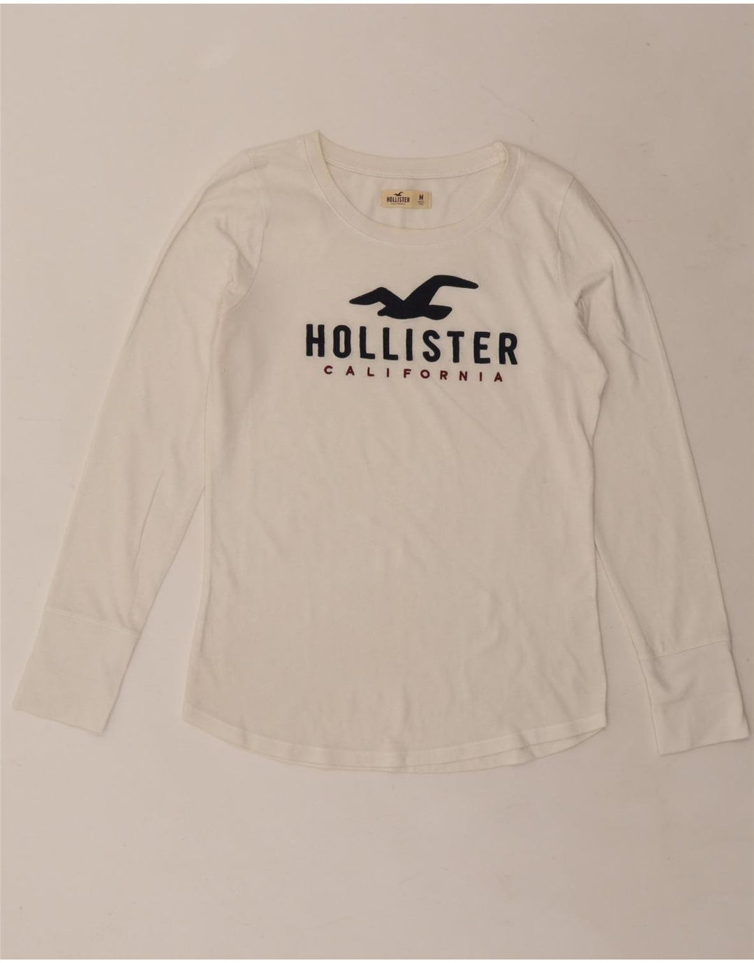 HOLLISTER Ženska majica dugih rukava s grafikom UK 14 Srednje bijela