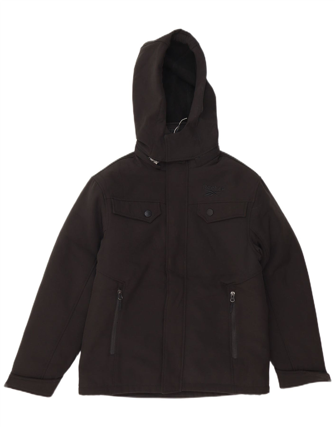 REEBOK Vjetrovka s kapuljačom za dječake 10-11 godina crna poliester