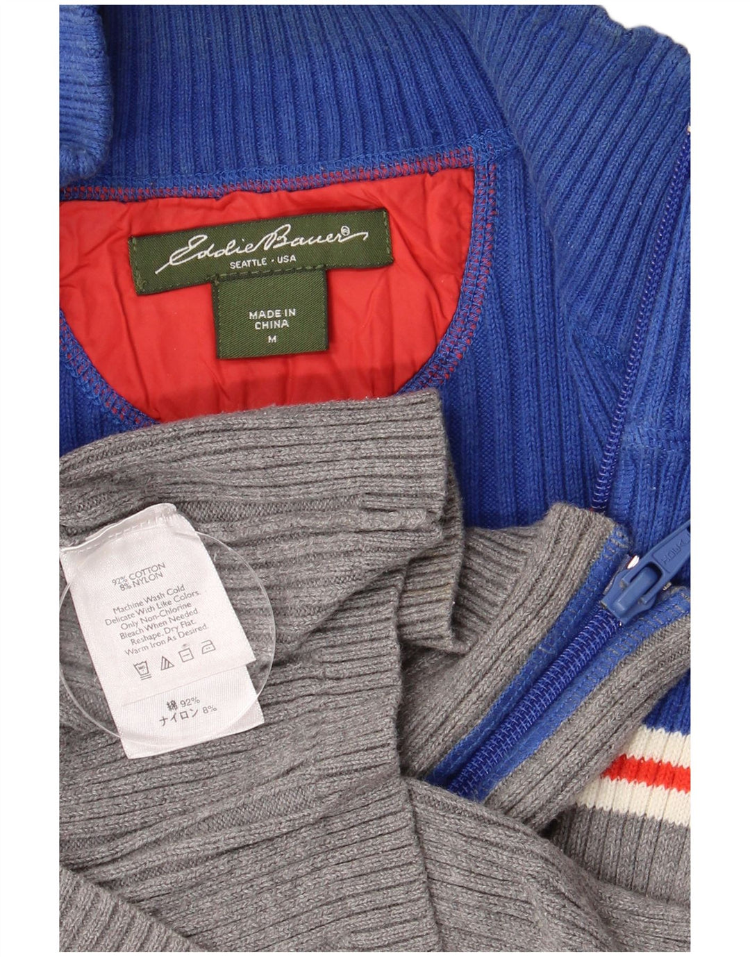 Eddie Bauer ženski kardigan pulover UK 12 srednje plavi pamuk