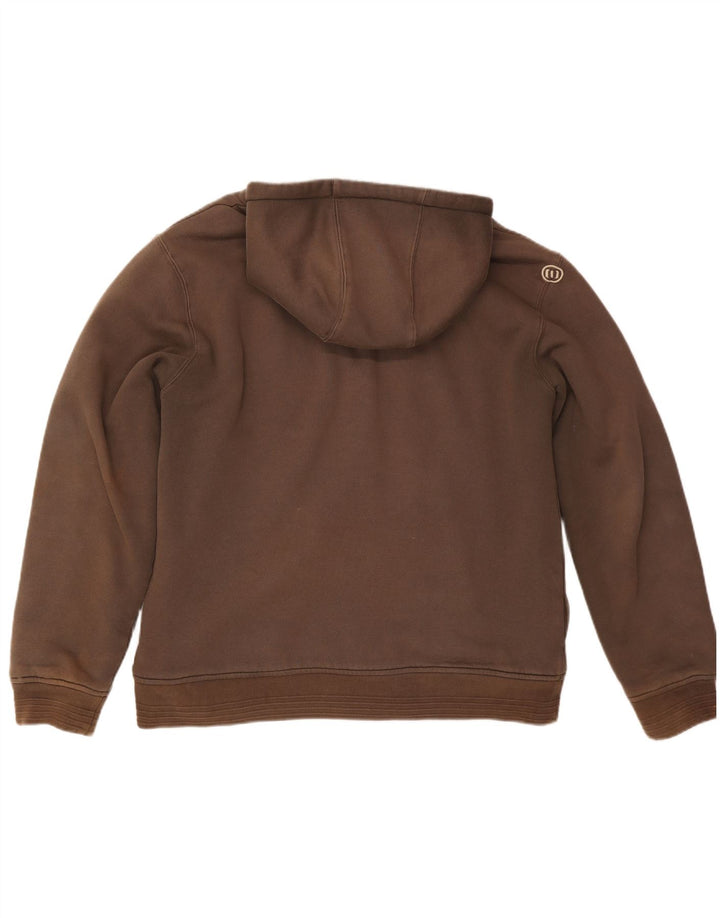 Veliki smeđi pamuk pulover s kapuljačom s patentnim zatvaračem ANIMAL