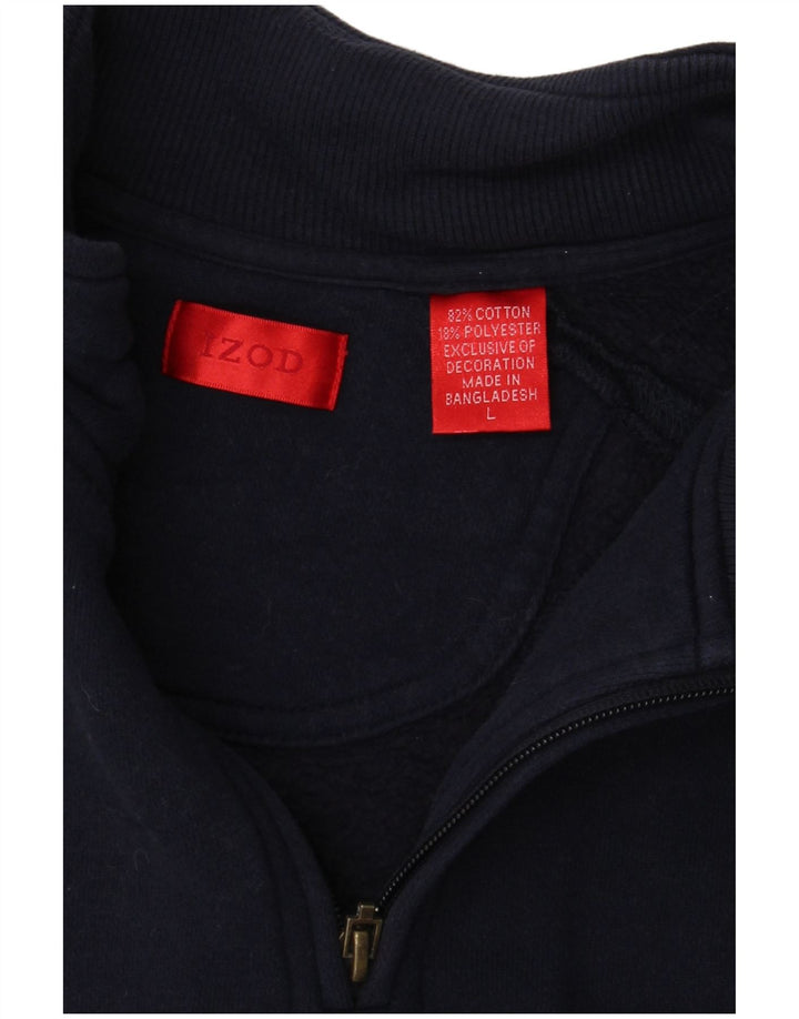 IZOD Muška majica s izrezom s patentnim zatvaračem Veliki tamnoplavi pamuk