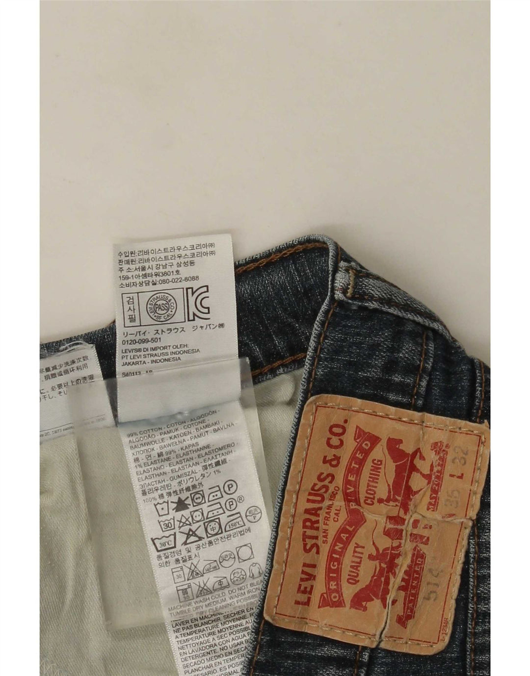 Levi's muške 514 ravne traperice W36 L32 plavi pamuk