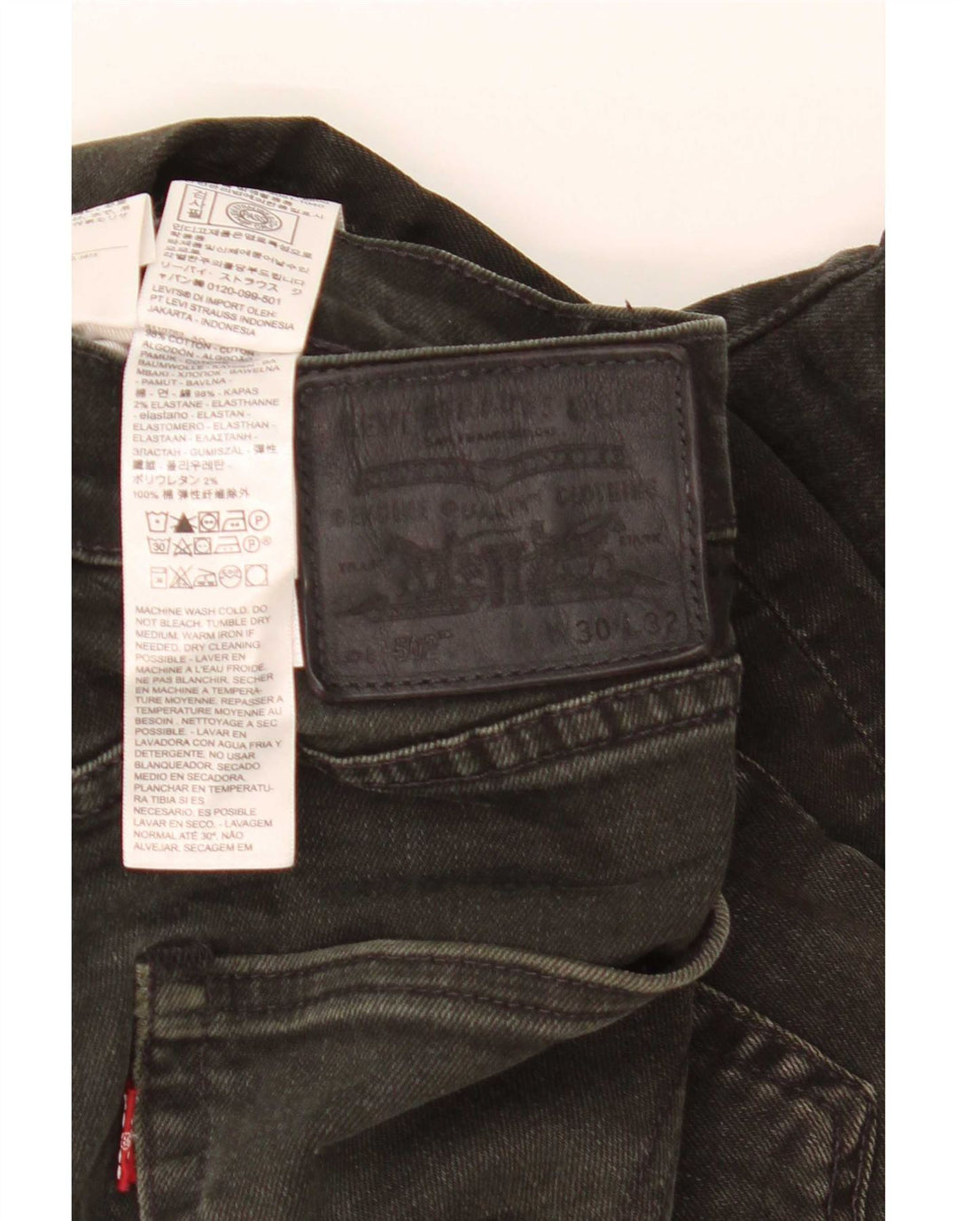 Levi's muške 502 ravne traperice W30 L32 crni pamuk