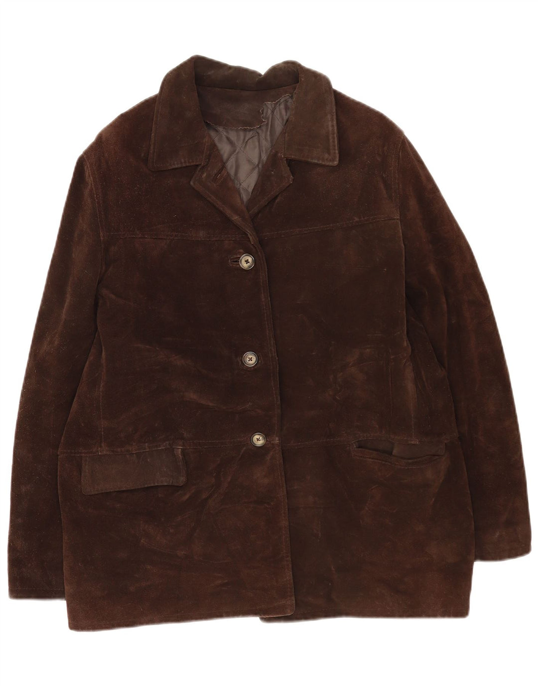 Vintage ženska jakna od brušene kože IT 46 velika smeđa koža