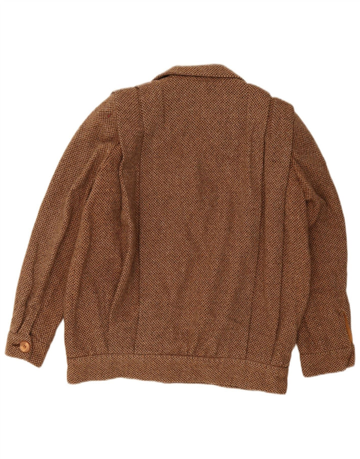 Vintage ženska bomber jakna UK 14 srednje smeđa vuna