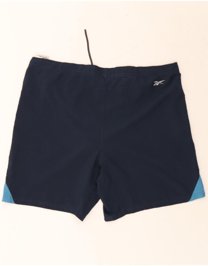 REEBOK Mens Swimwear Large  Navy Blue Colourblock Polyester Vintage Reebok and Second-Hand Reebok from Messina Hembry 