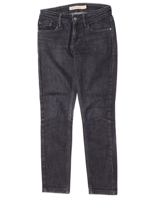 Ženske uske traperice Calvin Klein W27 L27 tamnoplavi pamuk