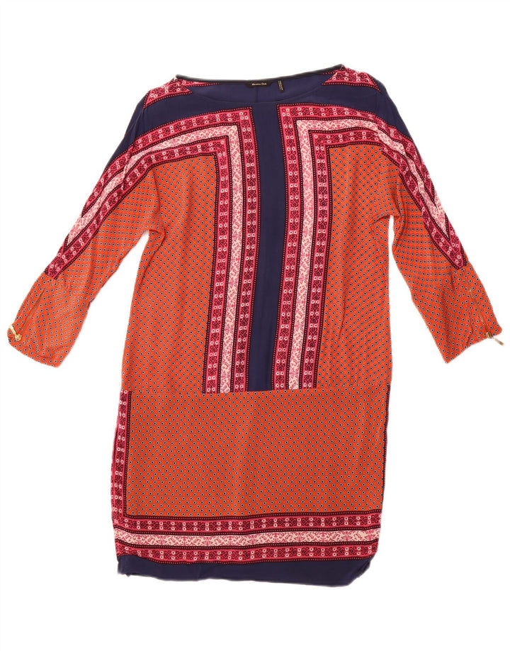 MASSIMO DUTTI Ženska duga haljina 3/4 rukava UK 12 Srednje narančasta cvjetna