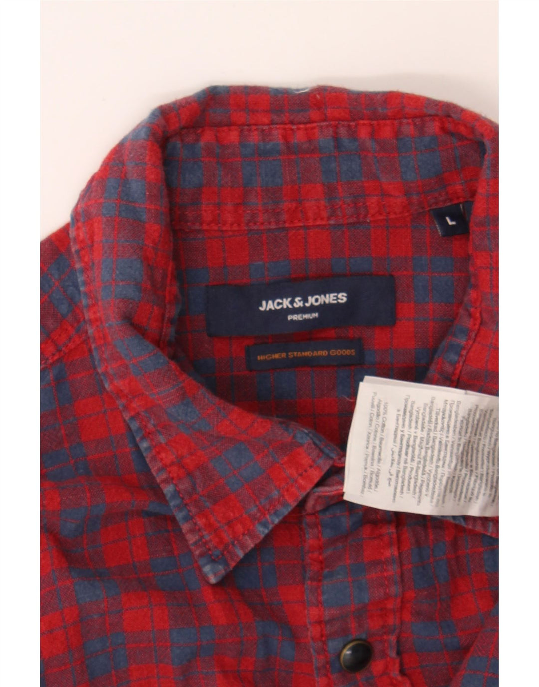JACK & JONES Mens Flannel Shirt Large Red Check Cotton Vintage Jack & Jones and Second-Hand Jack & Jones from Messina Hembry 