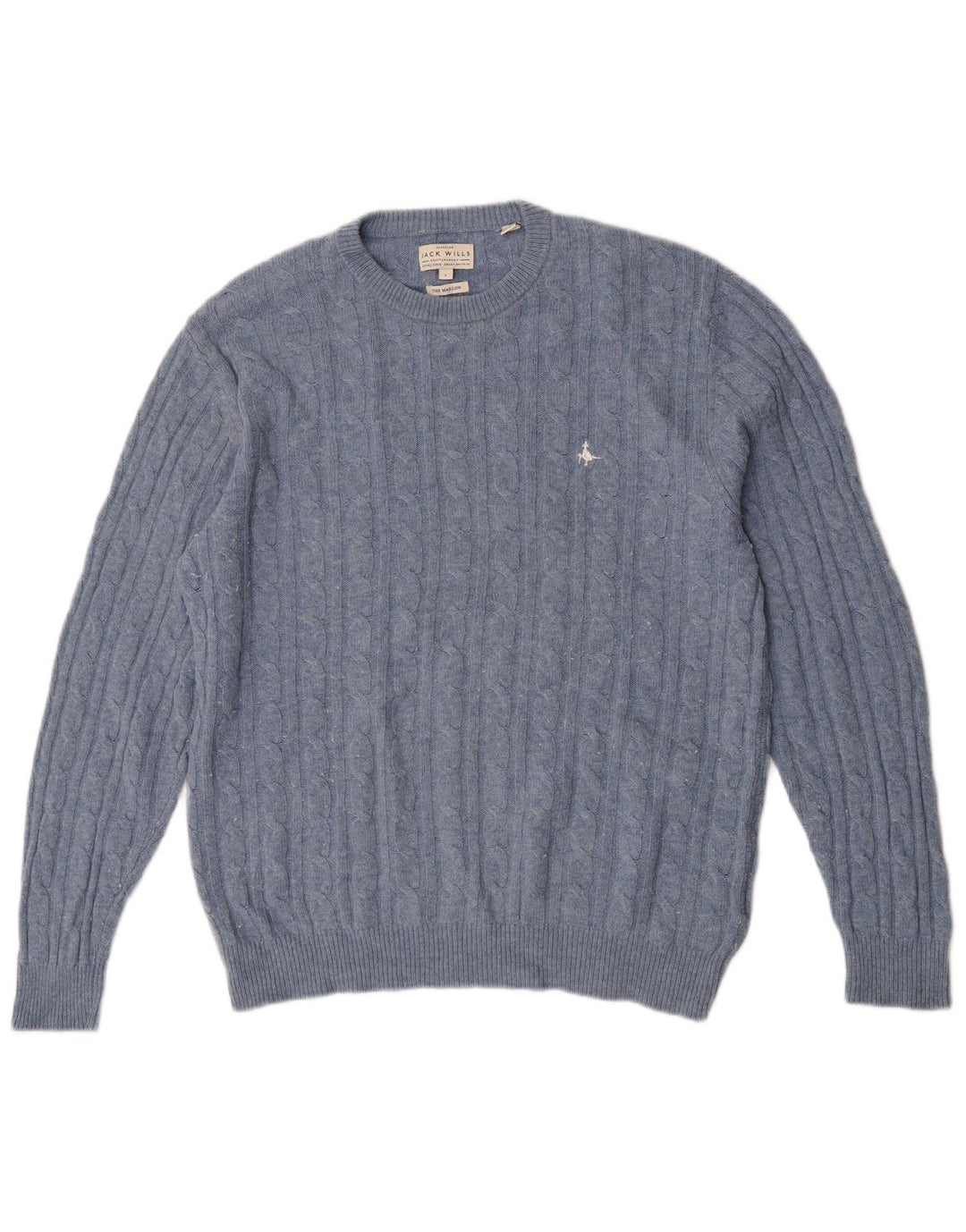 Jack Wills Muški The Marlow džemper s okruglim izrezom Veliki plavi vuneni pulover