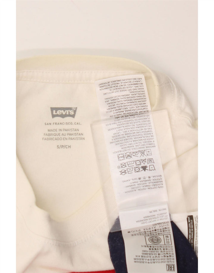 LEVI'S ženska majica kratkih rukava s kratkim crtama UK 10 Small White Colourblock