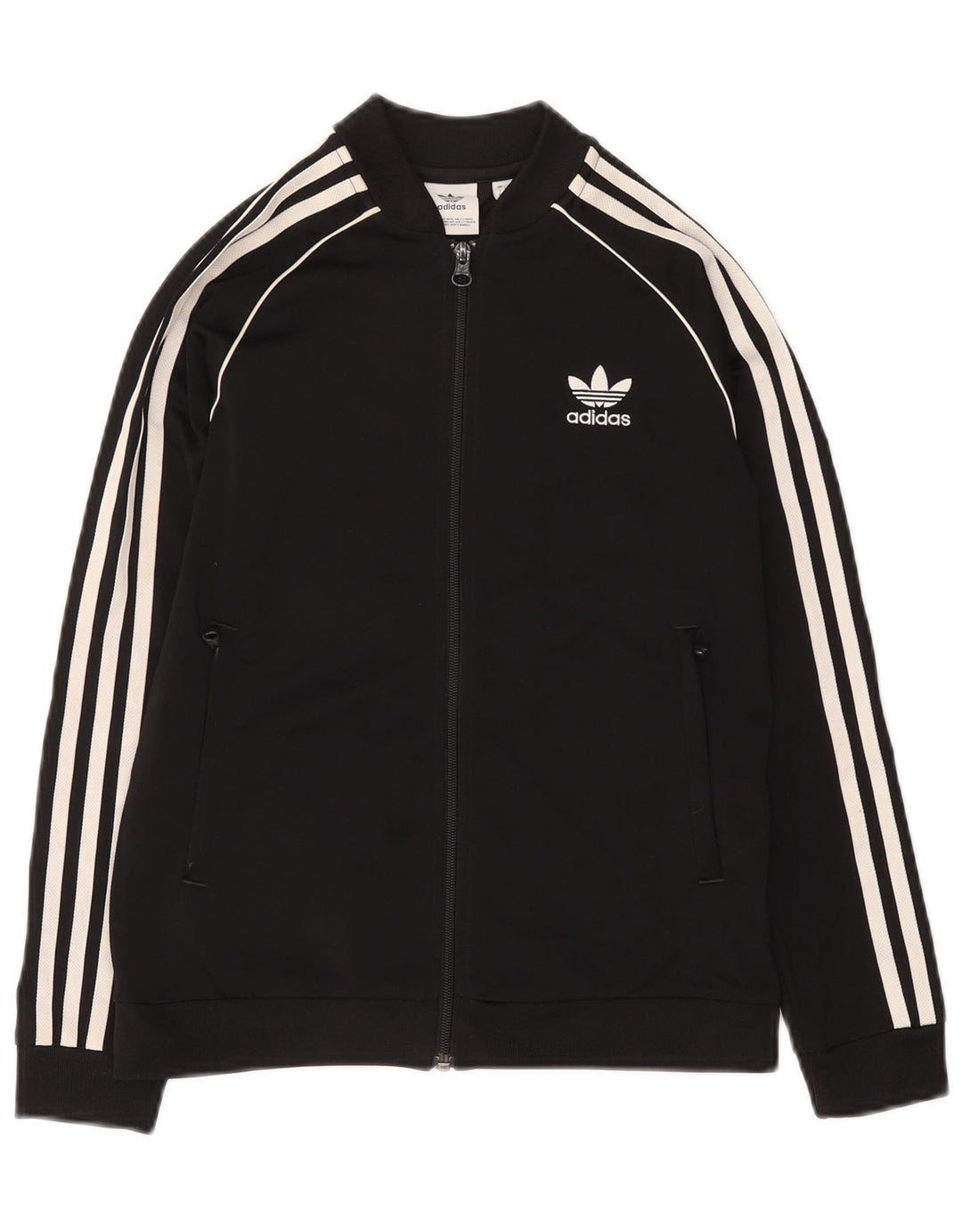 Gornja jakna od trenirke Adidas za djevojčice 11-12 godina, crni poliester
