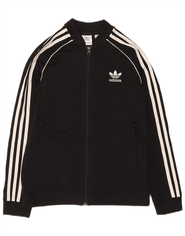 Gornja jakna od trenirke Adidas za djevojčice 11-12 godina, crni poliester
