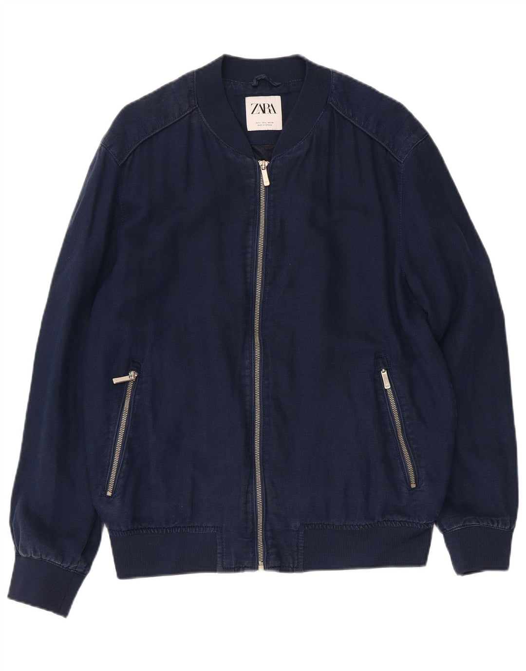 ZARA muška bomber jakna UK 40 veliki tamnoplavi poliester