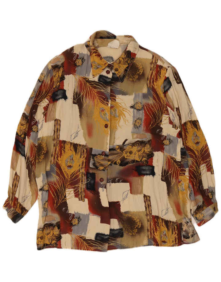 Vintage ženska košulja bluza UK 18 XL Višebojna patchwork viskoza