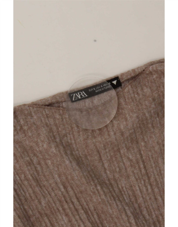 Zara ženski gornji dio kratke bluze UK 10 Small Brown