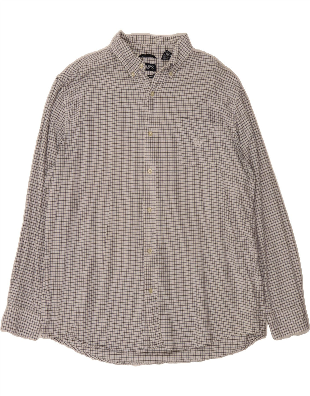 CHAPS Mens Classic Fit Shirt XL White Check Cotton Vintage Chaps and Second-Hand Chaps from Messina Hembry 
