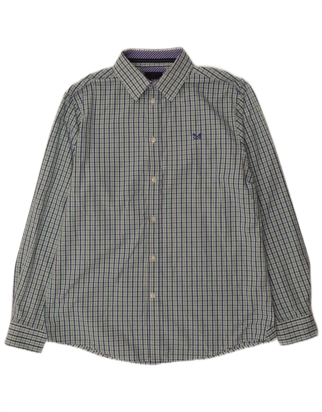 Crew Clothing Muška klasična košulja srednje zelene boje od gingham pamuka