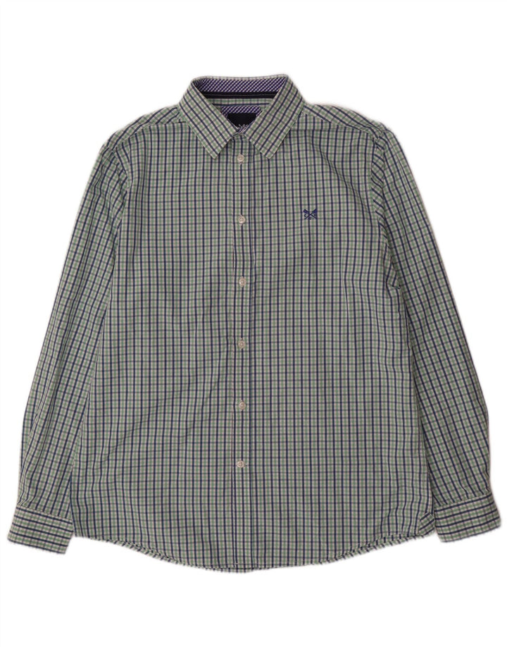 Crew Clothing Muška klasična košulja srednje zelene boje od gingham pamuka