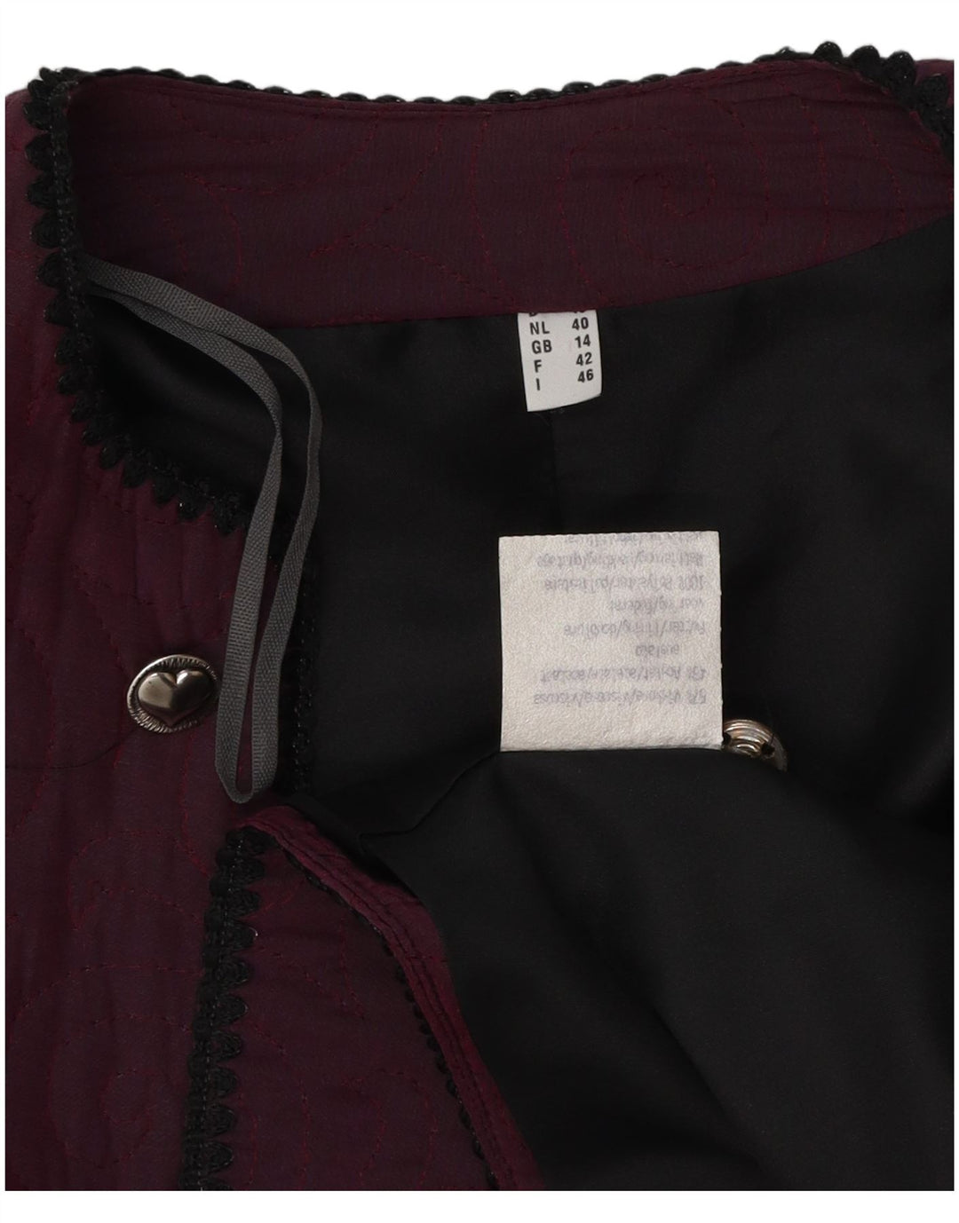 Vintage ženska bolero jakna UK 14 srednje ljubičasta viskoza