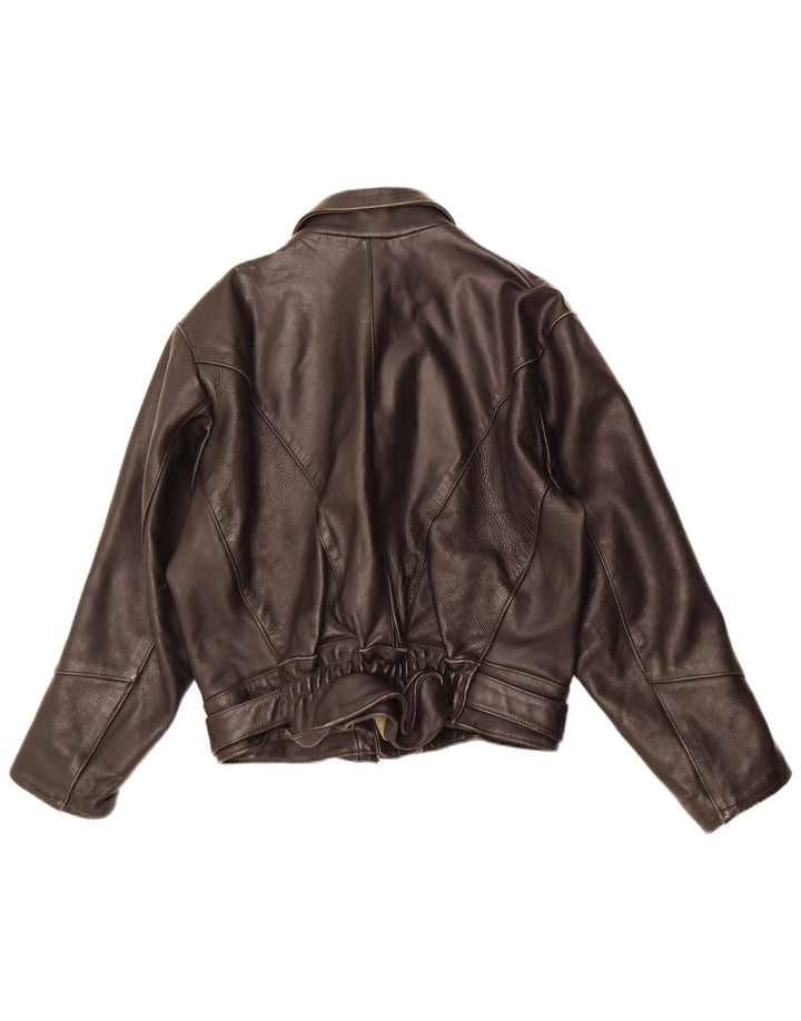 Vintage muška kožna biciklistička jakna UK 38 srednje crna