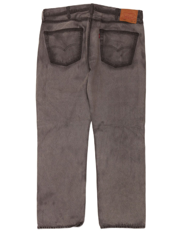 LEVI'S muške 501 ravne traperice W38 L30 sivi pamuk