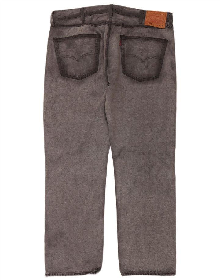 LEVI'S muške 501 ravne traperice W38 L30 sivi pamuk