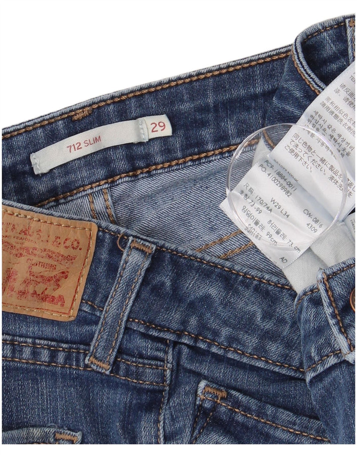 LEVI'S Ženske 712 uske traperice W29 L34 Plavi pamuk