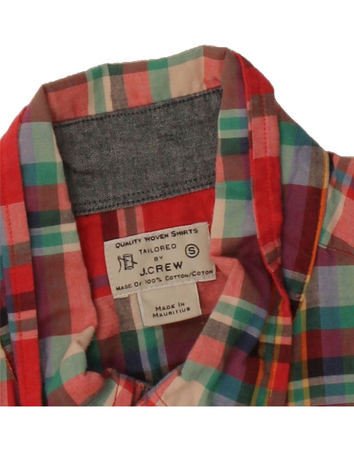 J. CREW Mens Short Sleeve Shirt Small Red Check Cotton Vintage J. Crew and Second-Hand J. Crew from Messina Hembry 