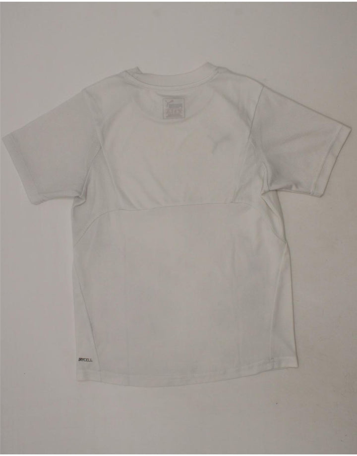 PUMA Boys T-Shirt Top 9-10 Years White Vintage Puma and Second-Hand Puma from Messina Hembry 