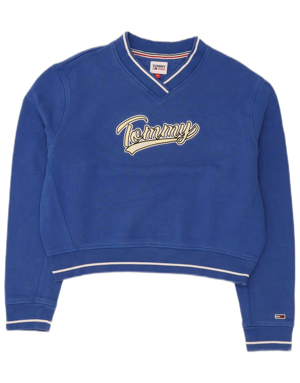 Tommy Hilfiger Ženska prevelika majica s kratkim kratkim kratkim rukavima UK 6 XS Plava