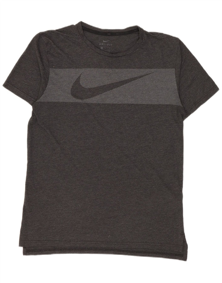 NIKE muška Dri Fit majica kratkih rukava s malim sivim prugama od poliestera