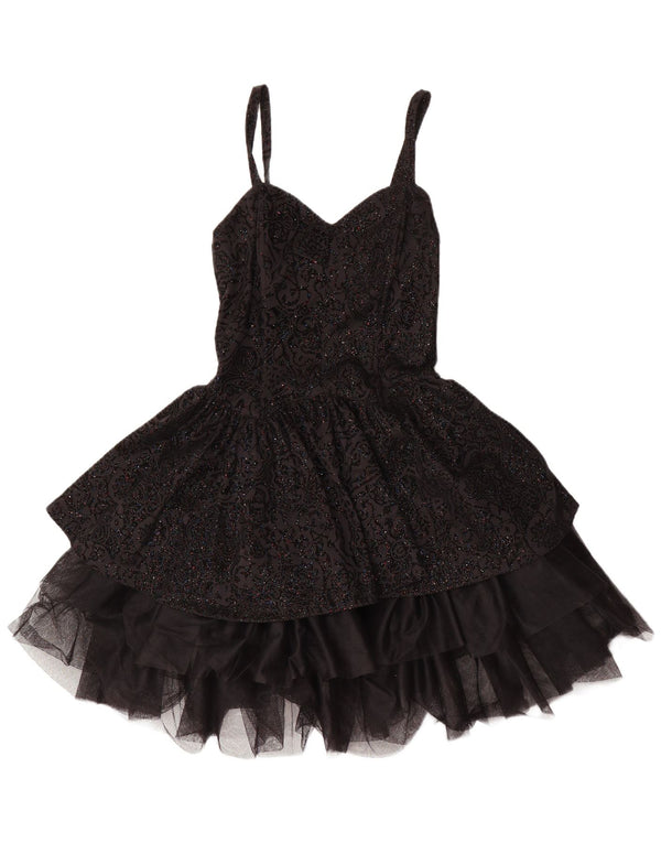 Vintage ženska tutu haljina IT 38 XS crna paisley poliester