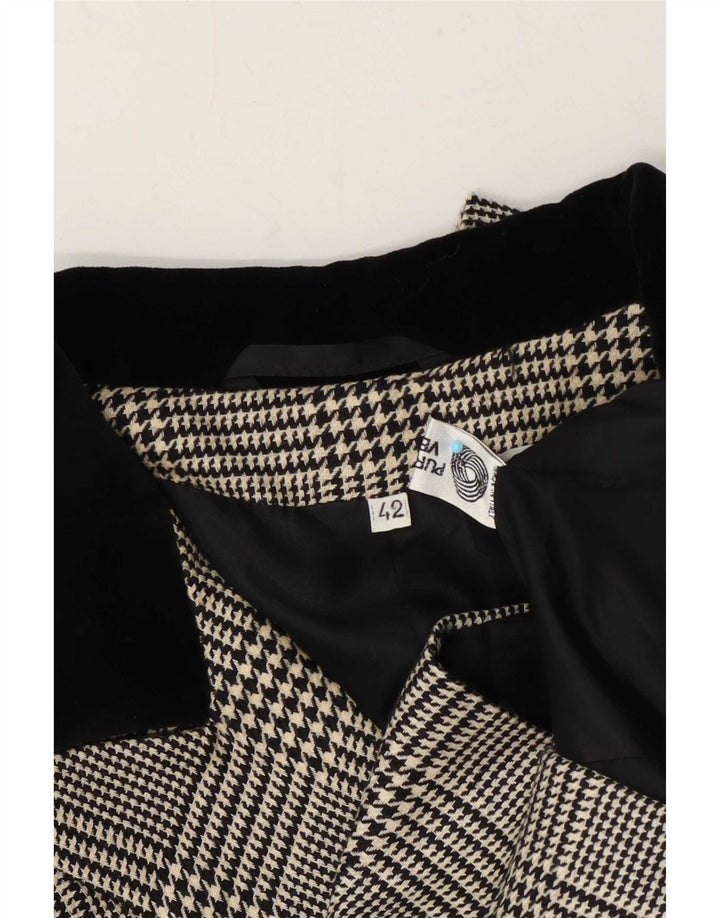 Vintage ženski sako s dvorednim kopčanjem IT 42 Medium Black Houndstooth