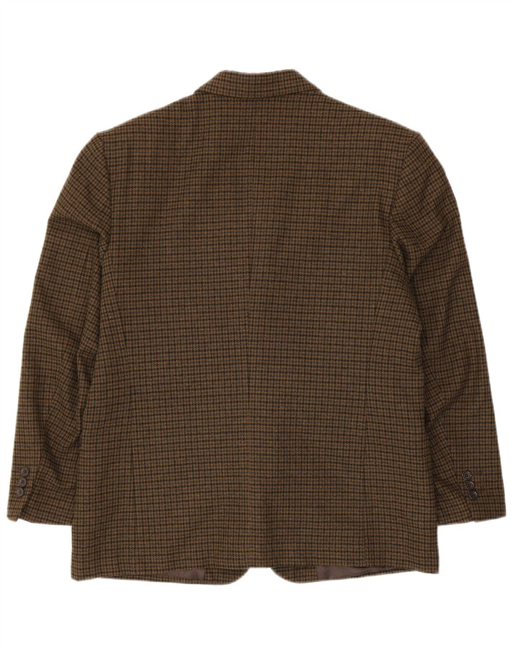 PETRELLI Muška jakna jakna IT 51 Large Kaki Houndstooth Djevičanska vuna