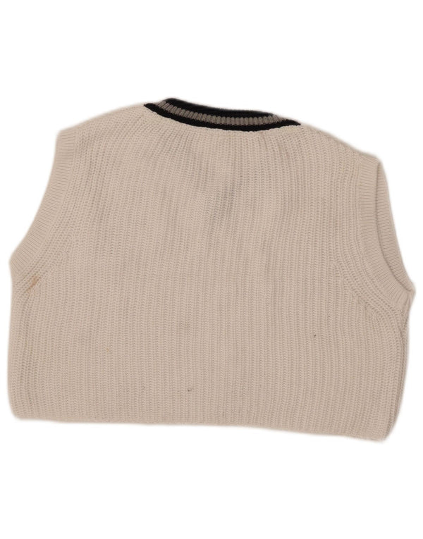 Urban Outfitters ženski kratki grafički prsluk bez rukava UK 10 Mala bijela