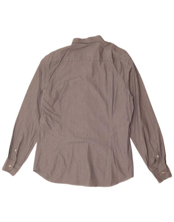 Massimo Dutti muška uska košulja XL siva pamuk na pruge