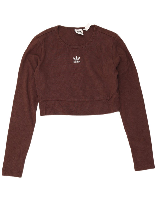 Adidas ženski kratki pulover UK 12/14 srednje smeđi pamuk