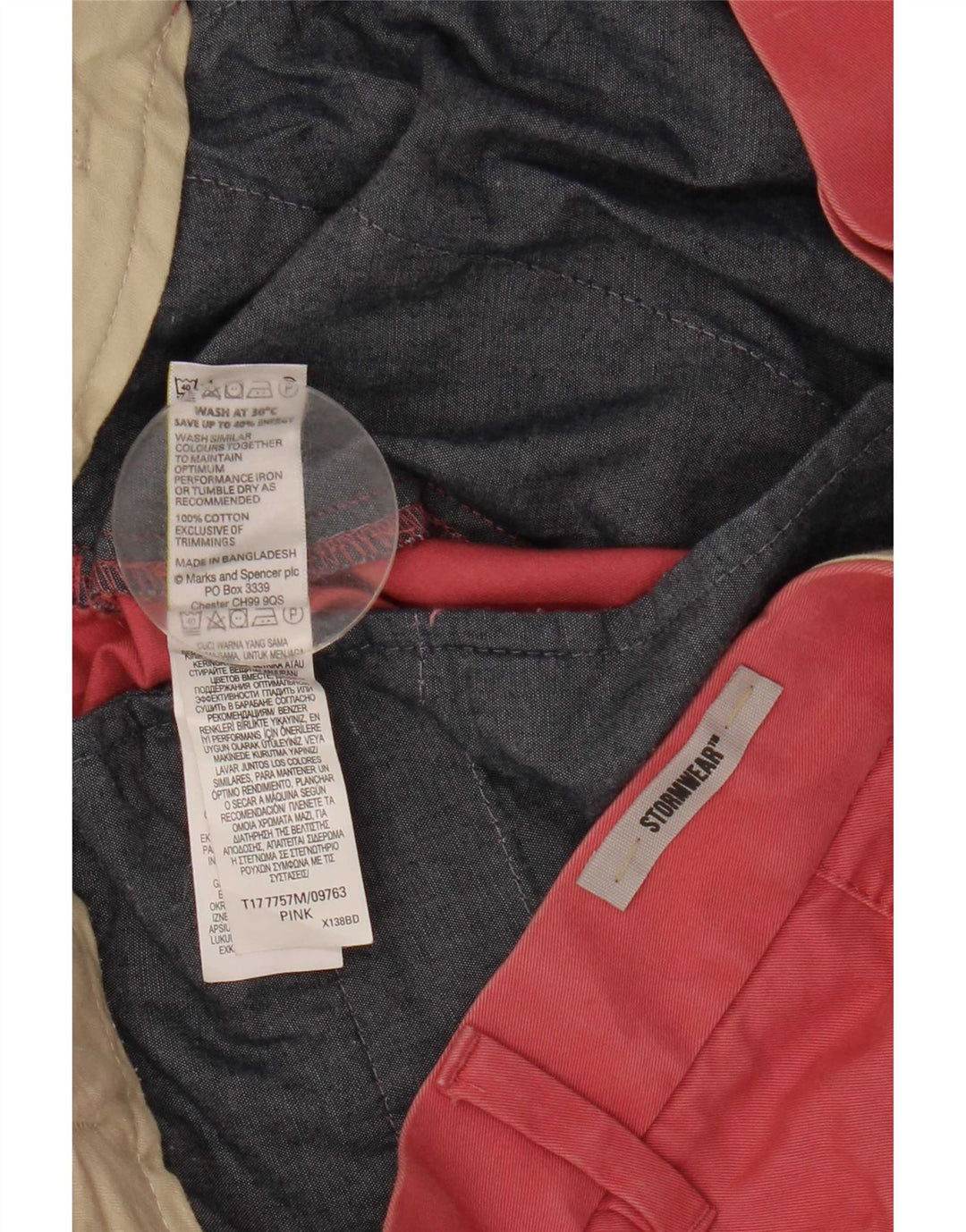 Marks & Spencer muške chino kratke hlače W36 veliki ružičasti pamuk