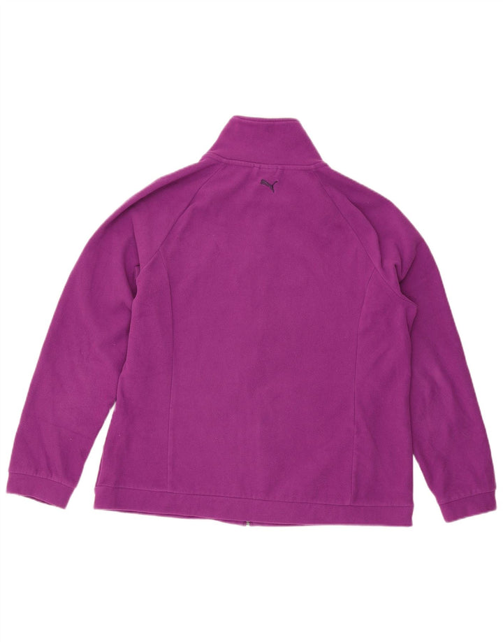 PUMA Womens Graphic Fleece Jacket UK 18 XL Purple Polyester