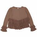 Zara ženska prevelika bluza dugih rukava UK 10 Small Brown Colourblock