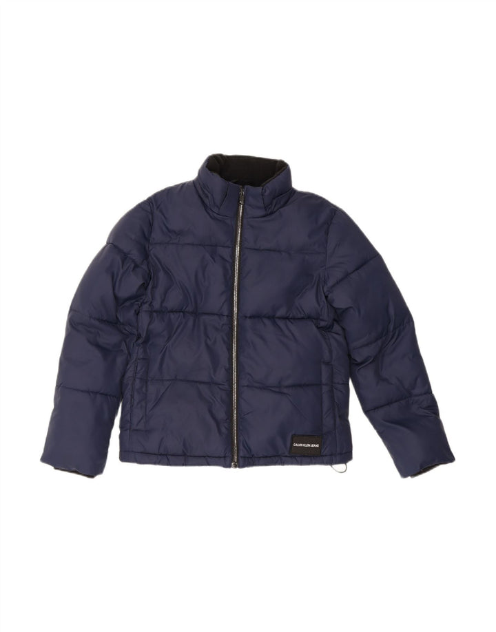 CALVIN KLEIN JEANS Boys Padded Jacket 11-12 Years Navy Blue Polyester