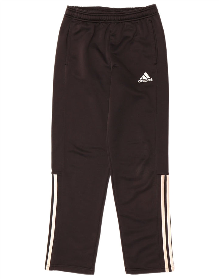 ADIDAS Boys Tracksuit Trousers 13-14 Years Large Black Polyester