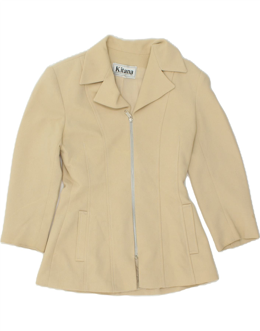 VINTAGE Girls Overcoat 11-12 Years Beige Vintage Vintage and Second-Hand Vintage from Messina Hembry 