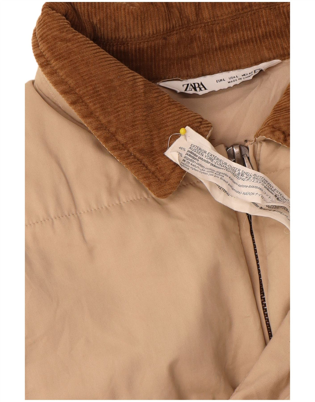 Zara muška bomber jakna UK 40 Large Beige Colourblock Poliester